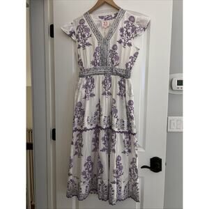 NWT Victoria Dunn Hallie Violet Orchid Maxi Dress Cottage Sundress Size M Medium